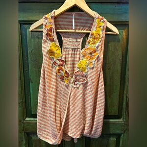 NWOT Free People Appliqué Draped Razorback Tank